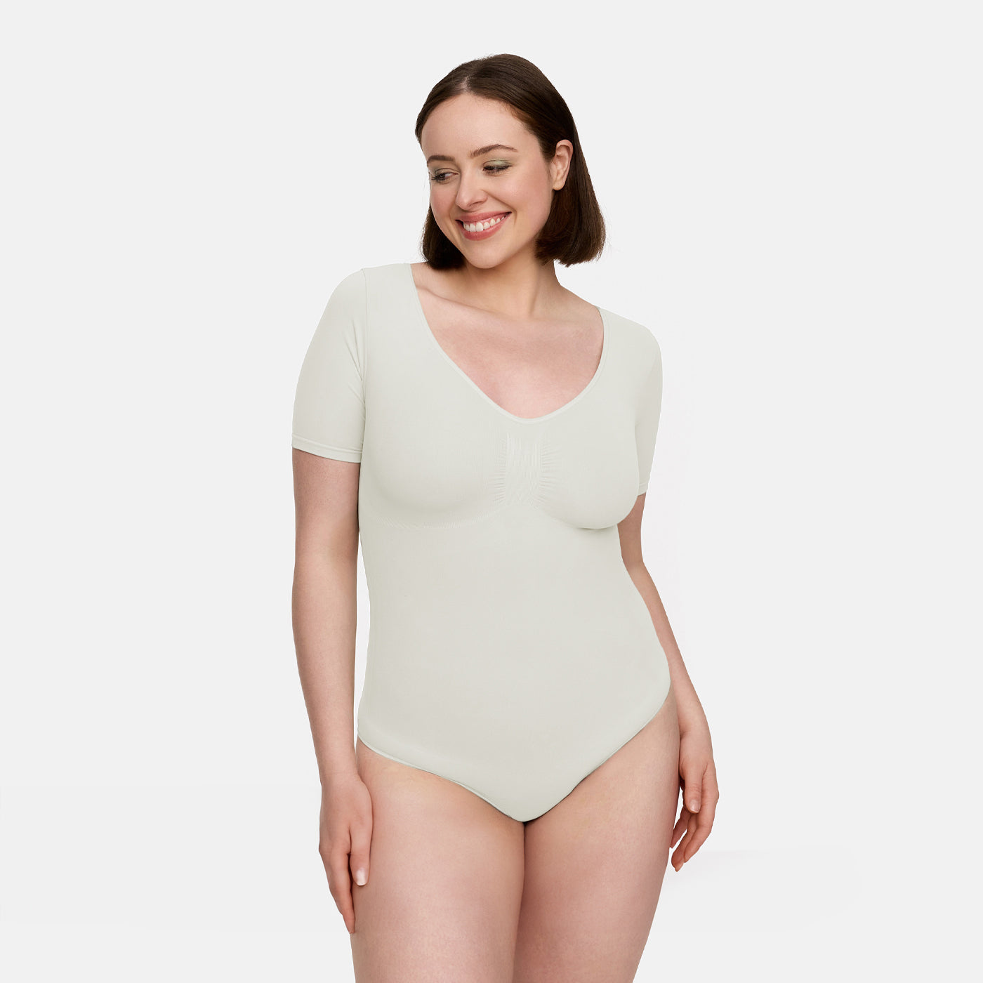 T-shirt bodysuit sculpting shapewear with thong - Secret Sale