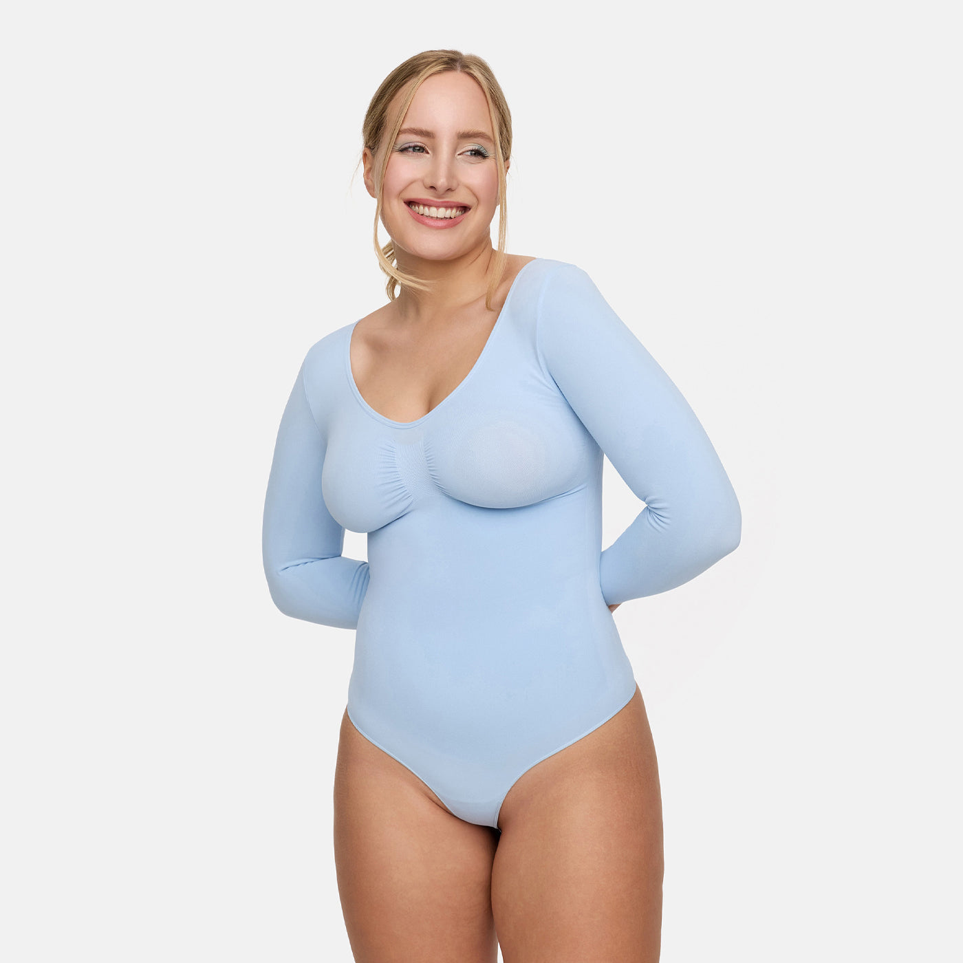 Bodysuit Sculpting Shapewear longsleeve with thong - Secret Sale