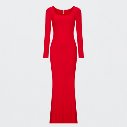 Ribbed long sleeve maxi dress - Secret Sale