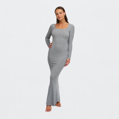 Ribbed long sleeve maxi dress - Secret Sale