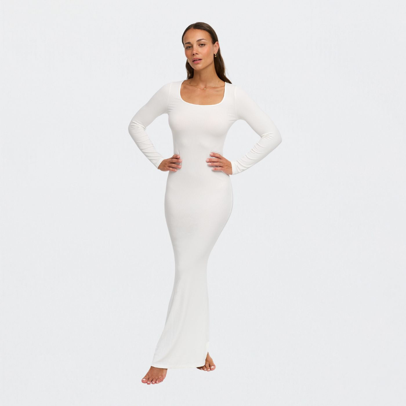 Ribbed long sleeve maxi dress - Secret Sale
