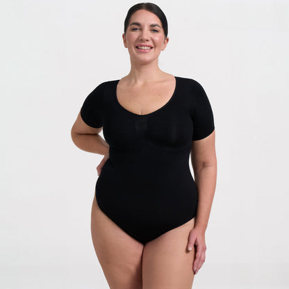 T-shirt bodysuit sculpting shapewear with thong - Secret Sale