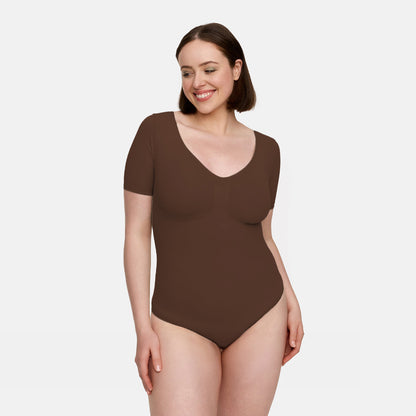 T-shirt bodysuit sculpting shapewear with briefs - Secret Sale