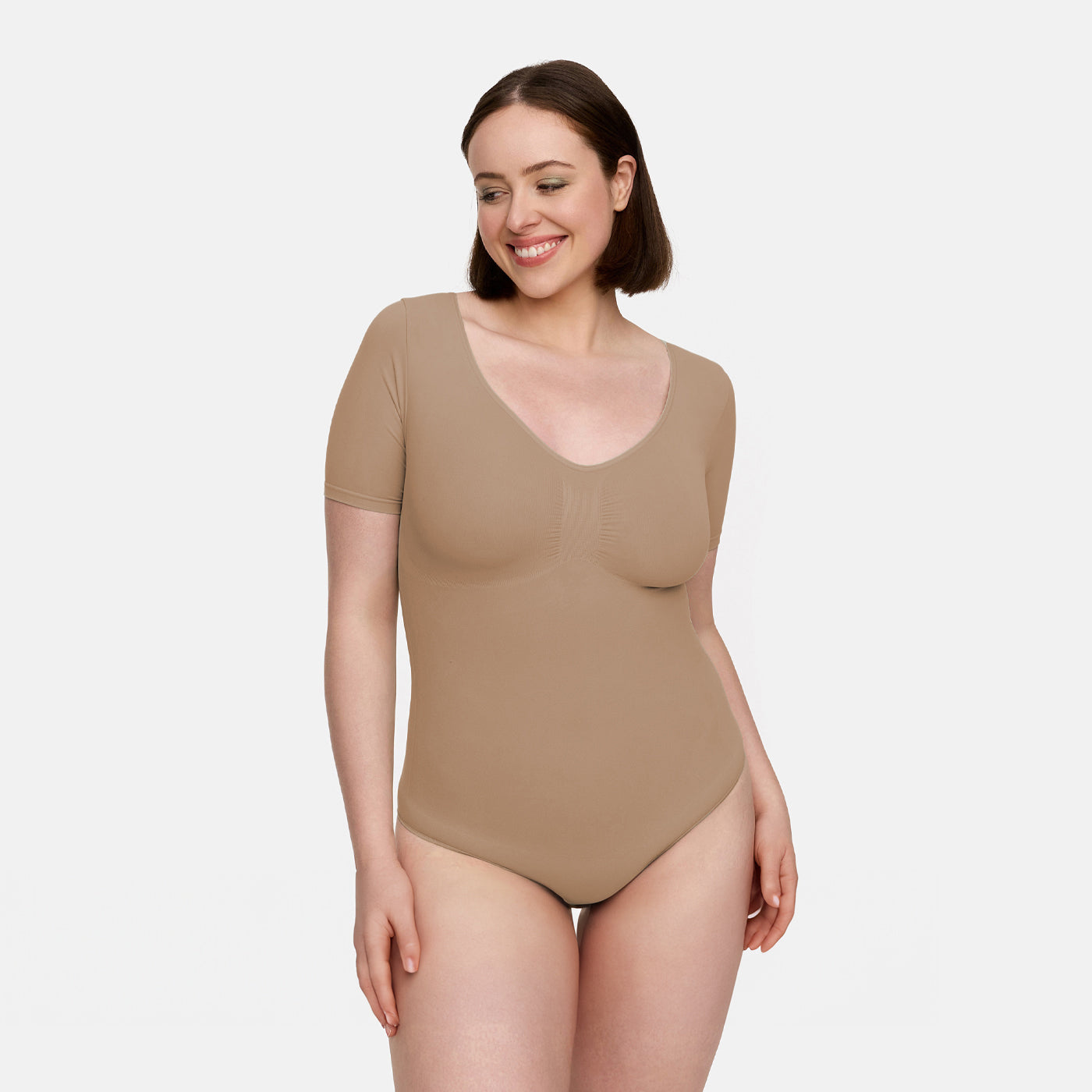 T-shirt bodysuit sculpting shapewear with briefs - Secret Sale