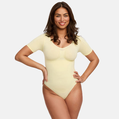 T-shirt bodysuit sculpting shapewear with briefs - Secret Sale