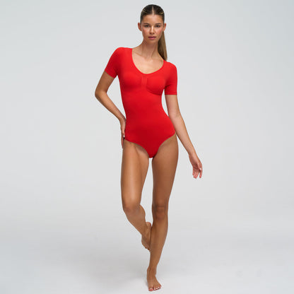 T-shirt bodysuit sculpting shapewear with thong - Secret Sale