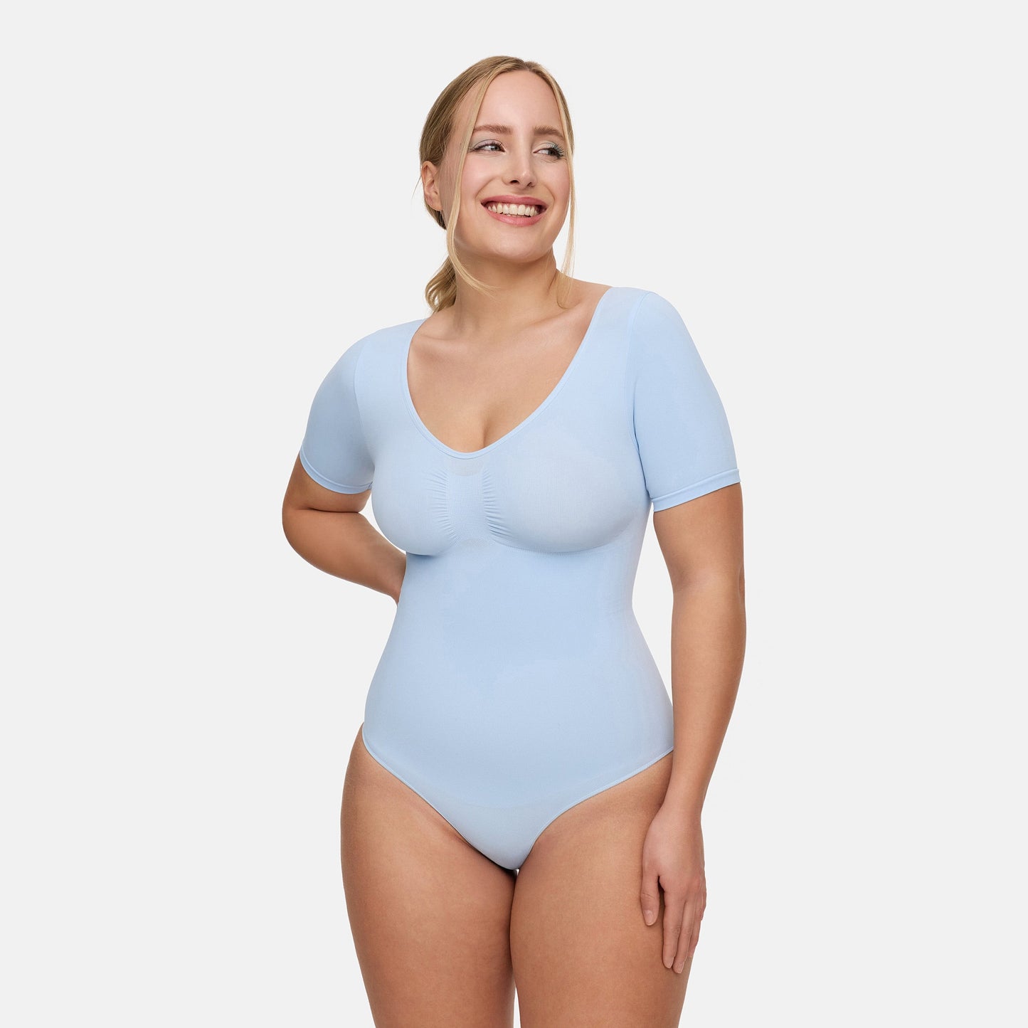 T-shirt bodysuit sculpting shapewear with thong - Secret Sale