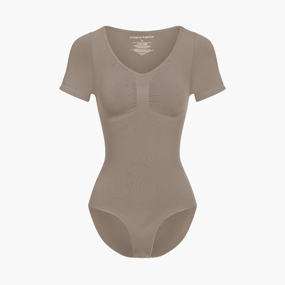 T-shirt bodysuit sculpting shapewear with briefs (#2)