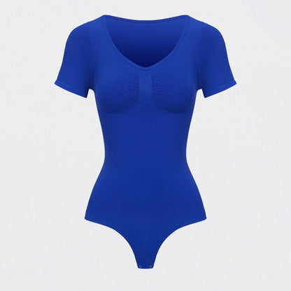 T-shirt bodysuit sculpting shapewear with thong (#2)
