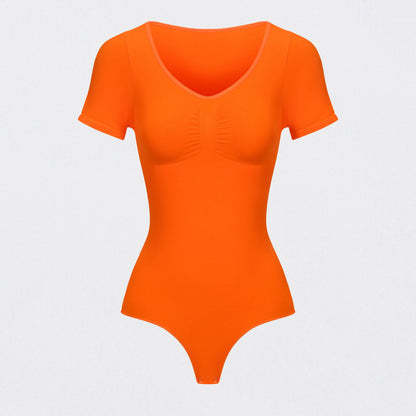 T-shirt bodysuit sculpting shapewear with thong (#2)