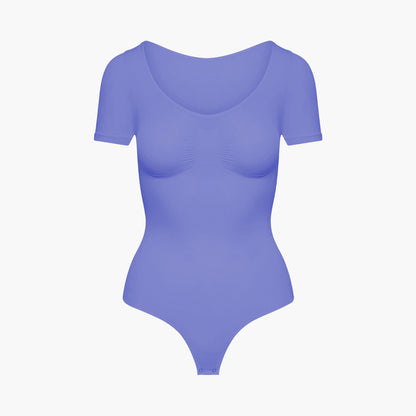T-shirt bodysuit sculpting shapewear with thong (#2)