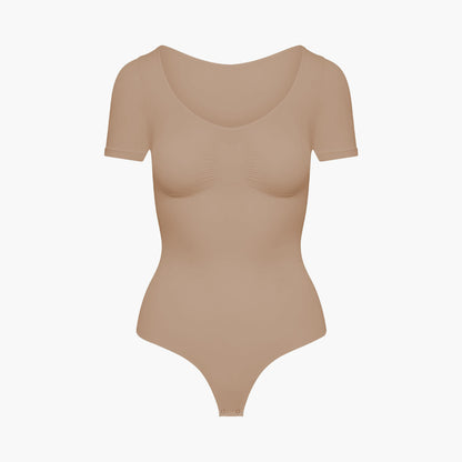T-shirt bodysuit sculpting shapewear with thong - Secret Sale