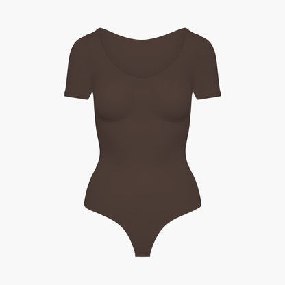 T-shirt bodysuit sculpting shapewear with thong - Secret Sale