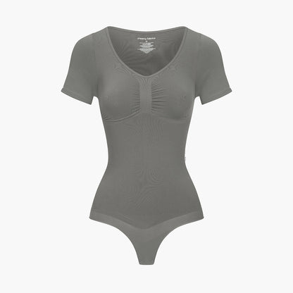 T-shirt bodysuit sculpting shapewear with thong (#2)