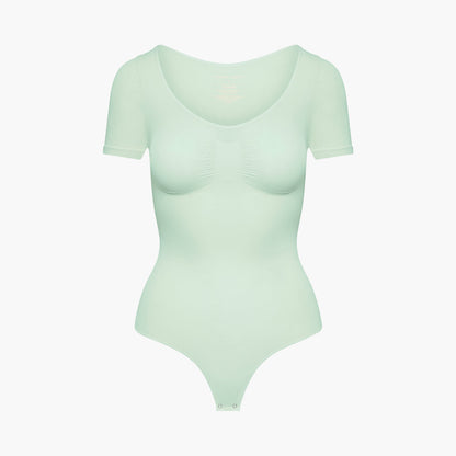 T-shirt bodysuit sculpting shapewear with thong - Secret Sale