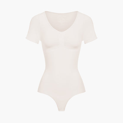 T-shirt bodysuit sculpting shapewear with thong (#2)