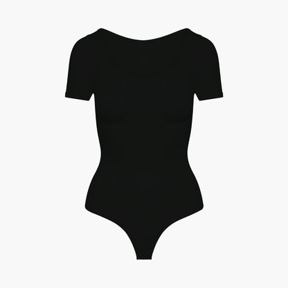 T-shirt bodysuit sculpting shapewear with thong - Secret Sale