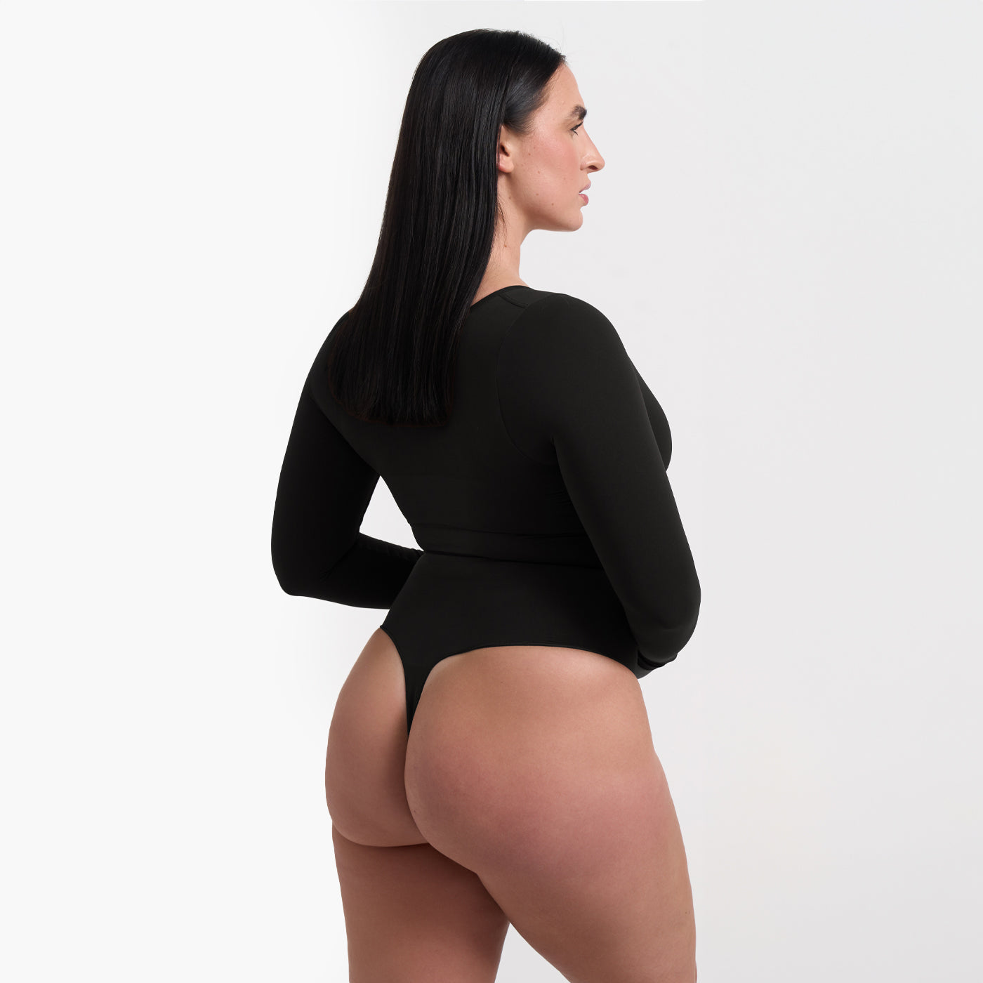 Bodysuit Sculpting Shapewear longsleeve with thong - Secret Sale