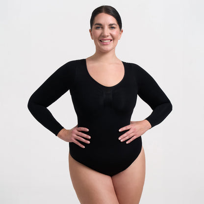 Bodysuit Sculpting Shapewear longsleeve with thong - Secret Sale
