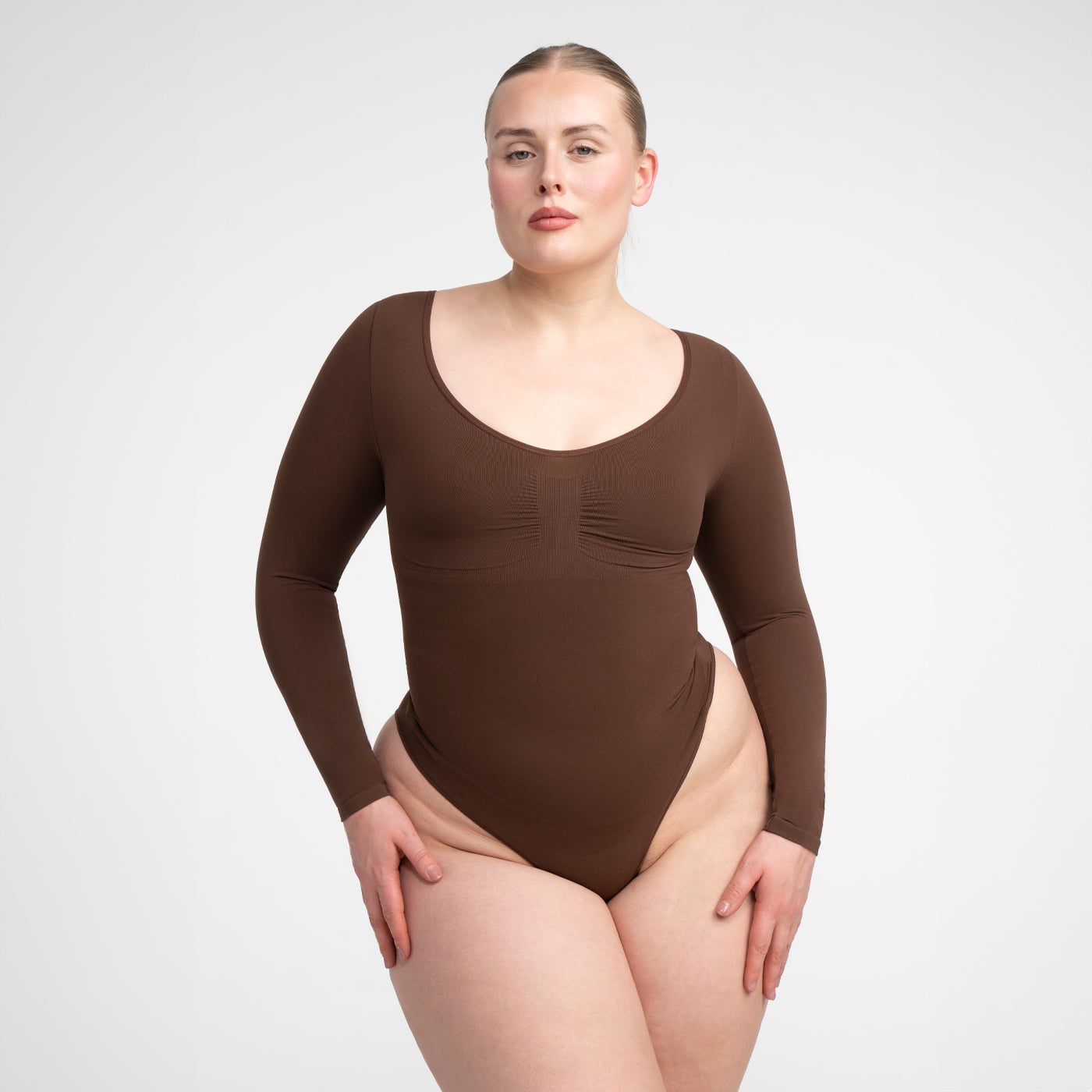 Bodysuit Sculpting Shapewear longsleeve with thong - Secret Sale