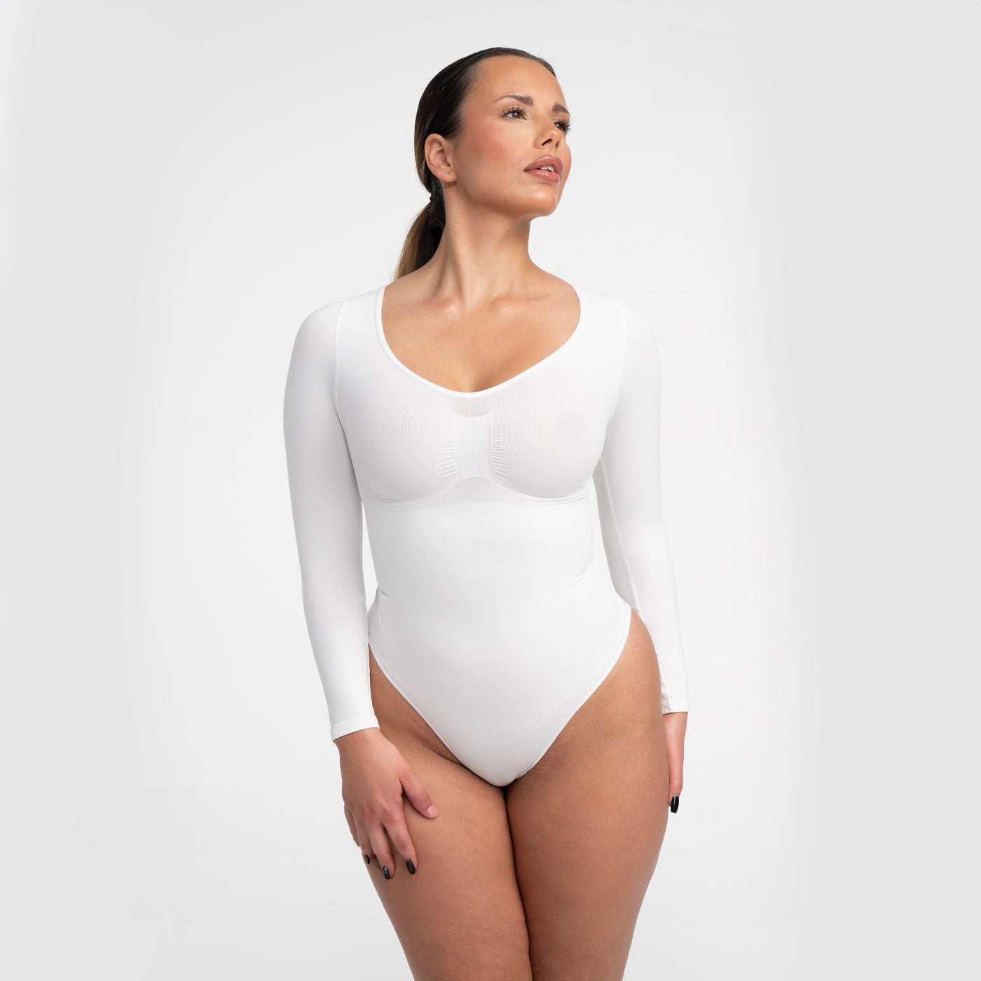 Bodysuit Sculpting Shapewear longsleeve with thong - Secret Sale