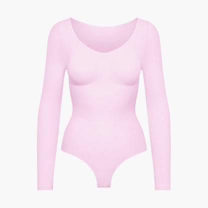 Bodysuit Sculpting Shapewear longsleeve with thong - Secret Sale
