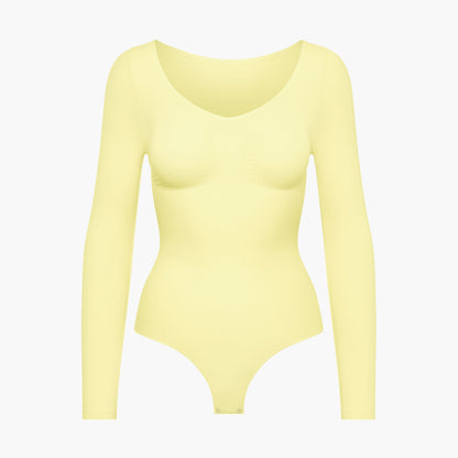 Bodysuit Sculpting Shapewear longsleeve with thong - Secret Sale