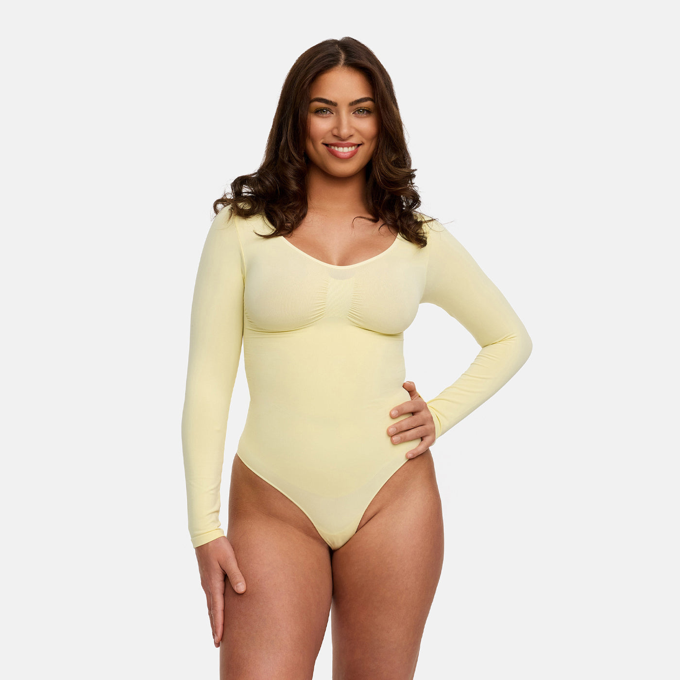Bodysuit Sculpting Shapewear longsleeve with thong - Secret Sale