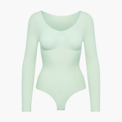 Bodysuit Sculpting Shapewear longsleeve with thong - Secret Sale
