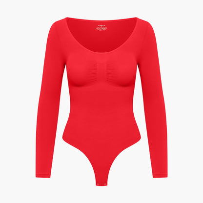 Bodysuit Sculpting Shapewear longsleeve with thong - Secret Sale
