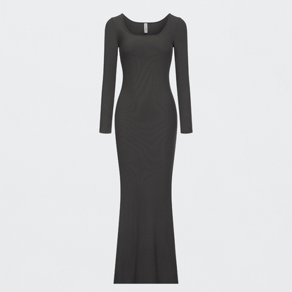 Ribbed long sleeve maxi dress - Secret Sale