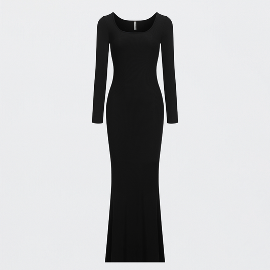 Ribbed long sleeve maxi dress - Secret Sale