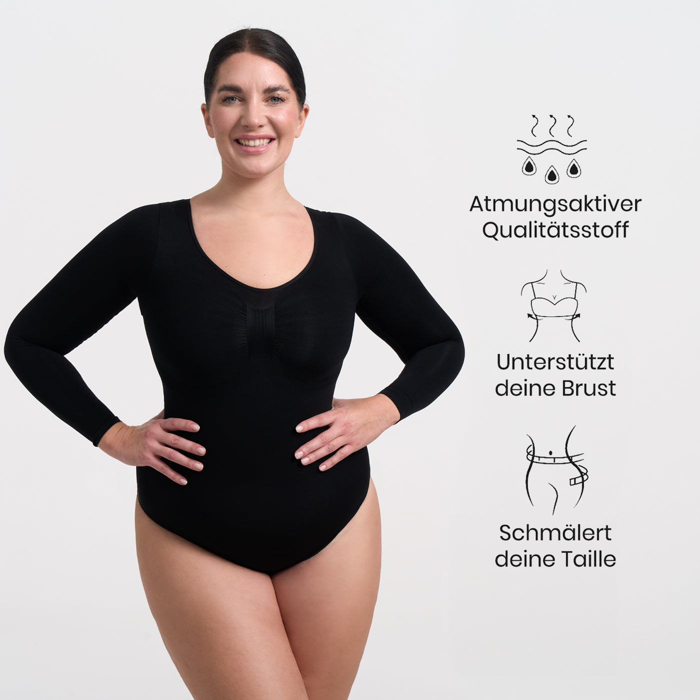Bodysuit Sculpting Shapewear longsleeve with string