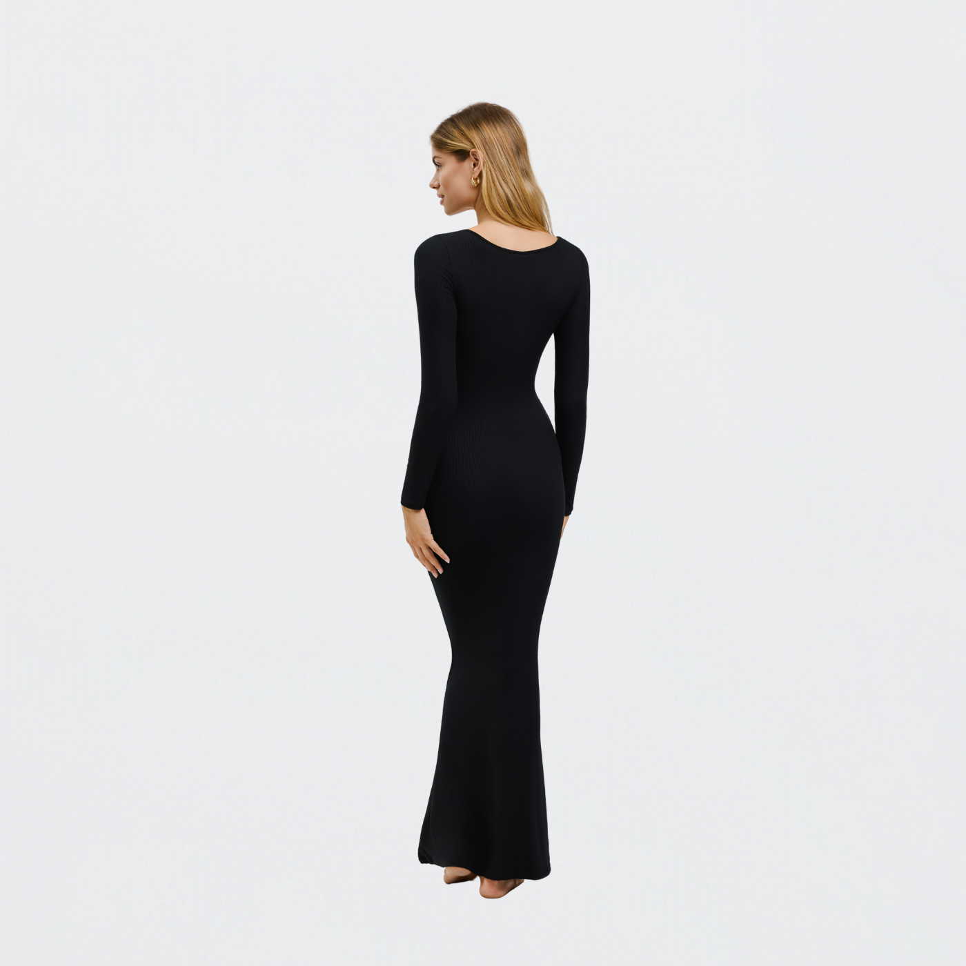 Ribbed long sleeve maxi dress - Secret Sale
