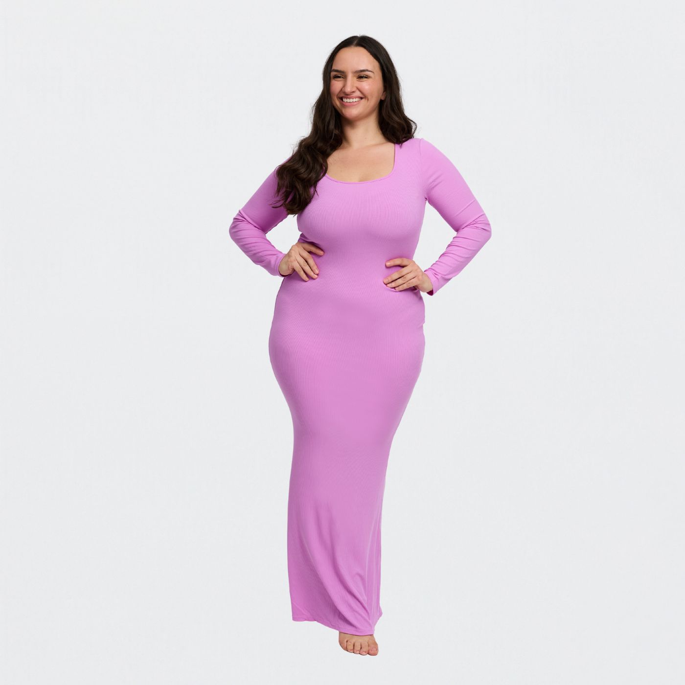 Ribbed long sleeve maxi dress - Secret Sale