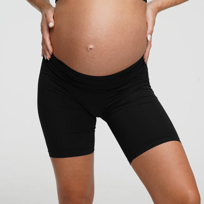 Seamless maternity shorts with a high waistband