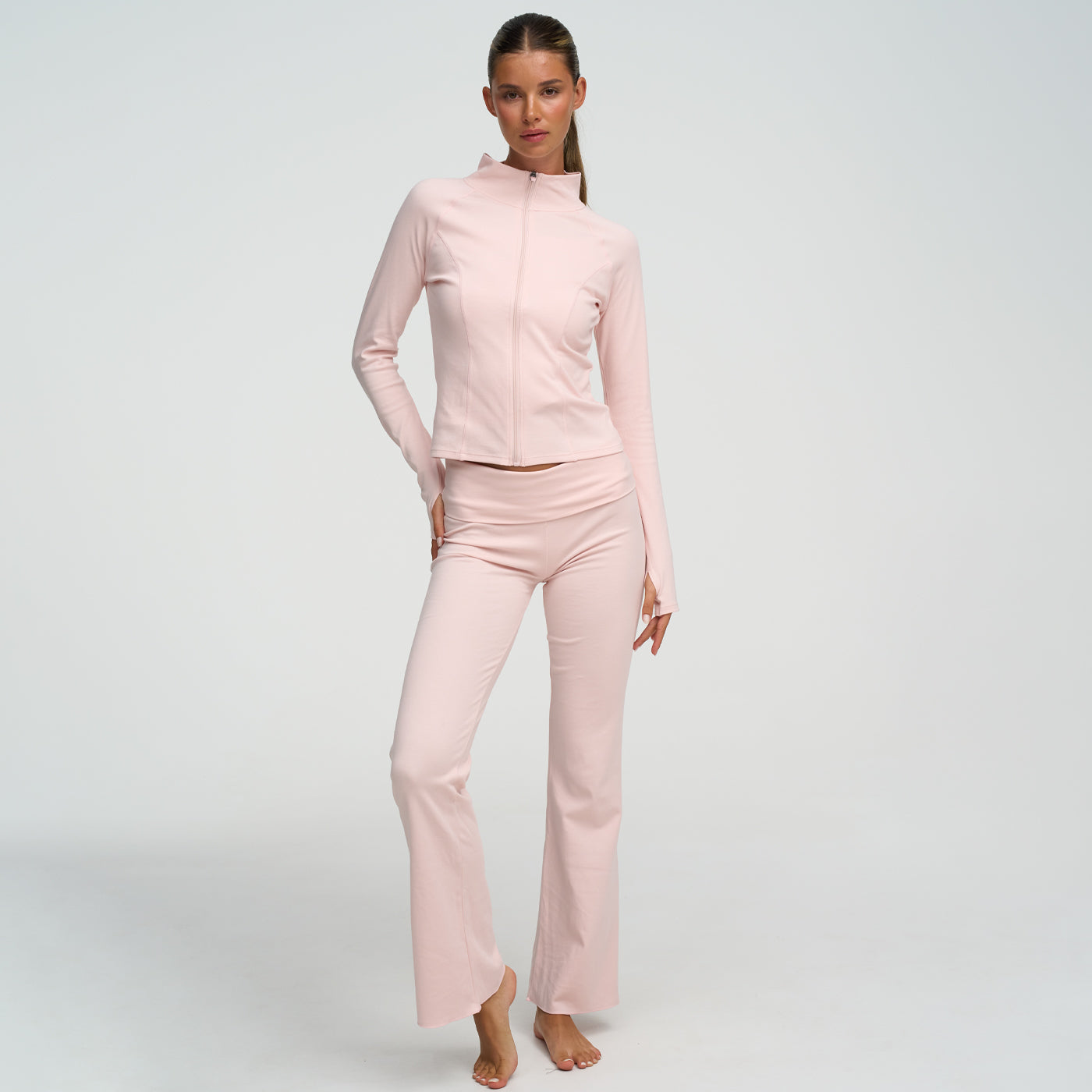 Cotton Body Fitted Zipper Jacket