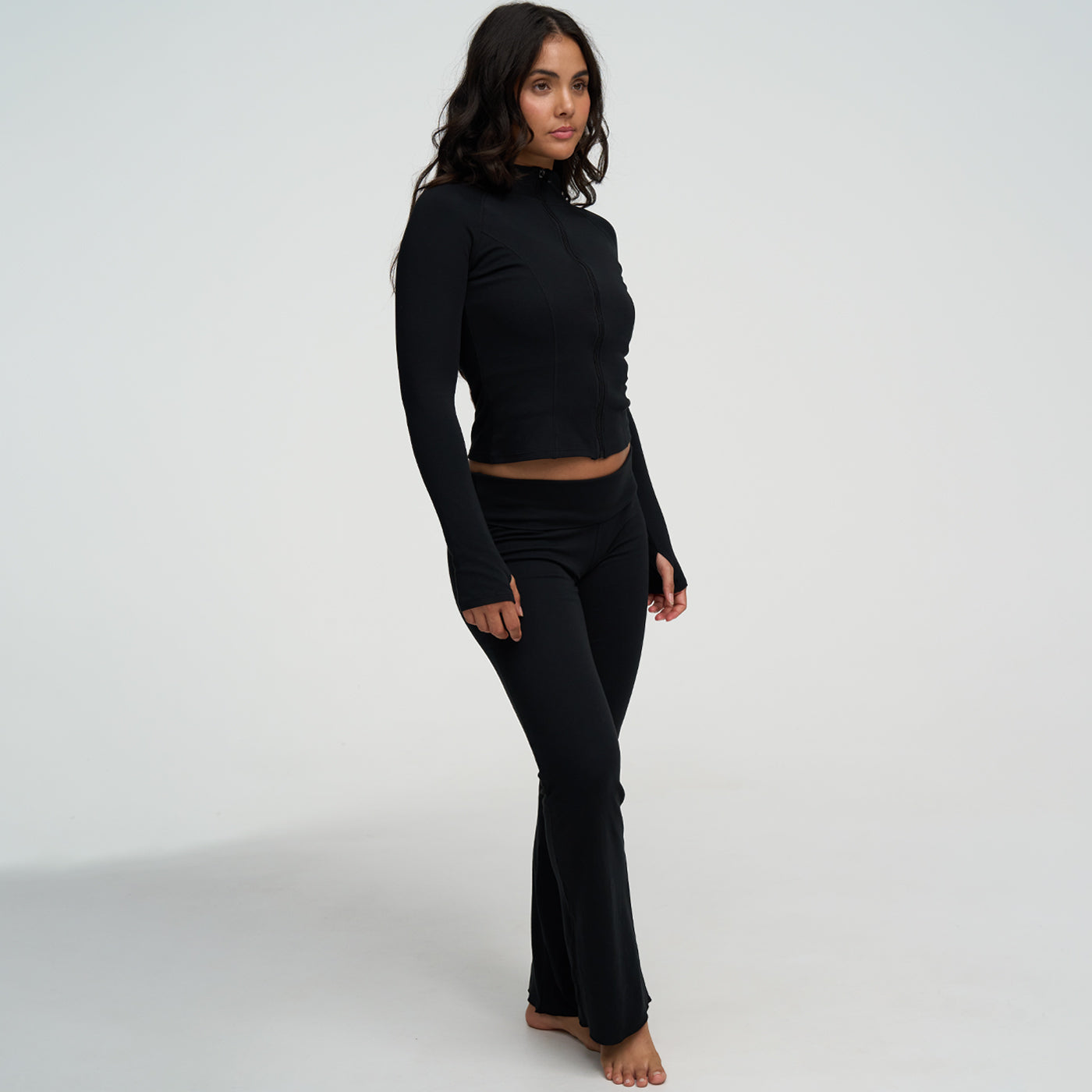 Cotton Body Fitted Zipper Jacket