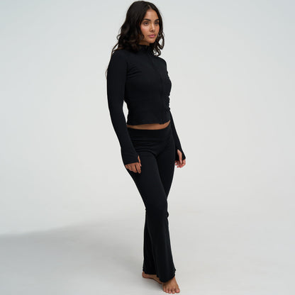 Cotton Body Fitted Zipper Jacket
