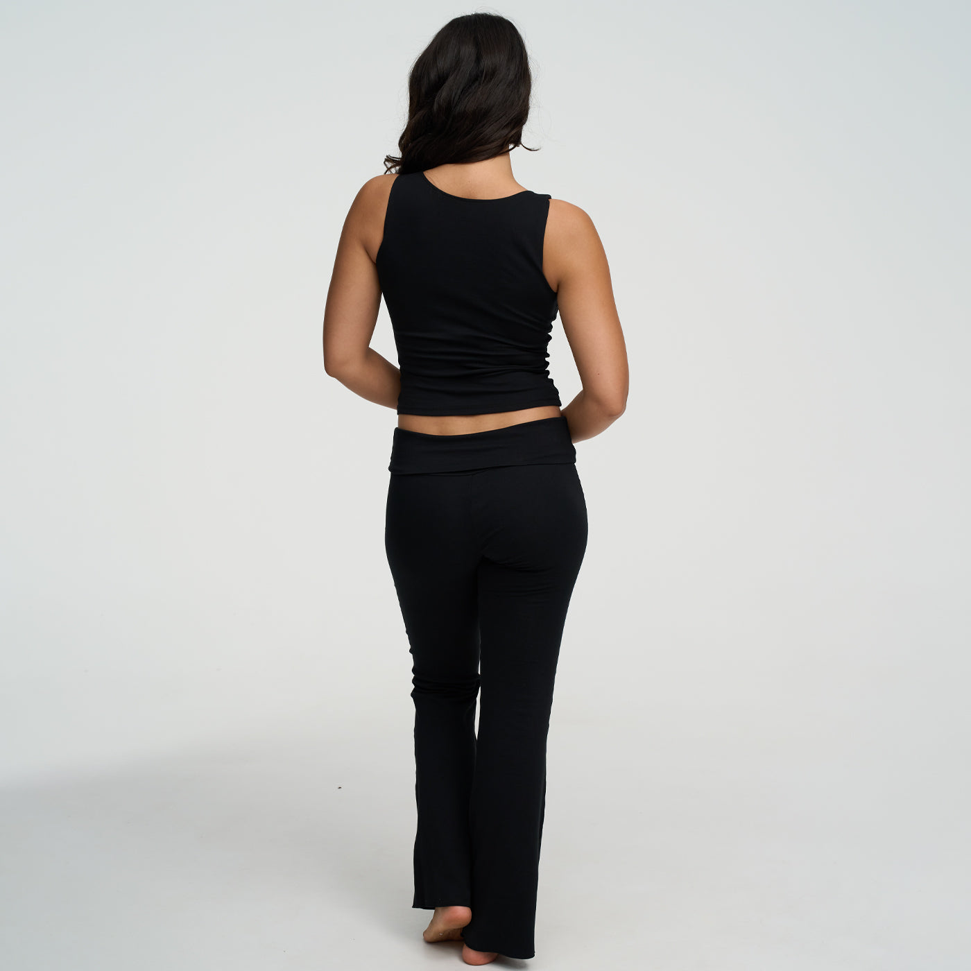 Cotton tank top with square neckline