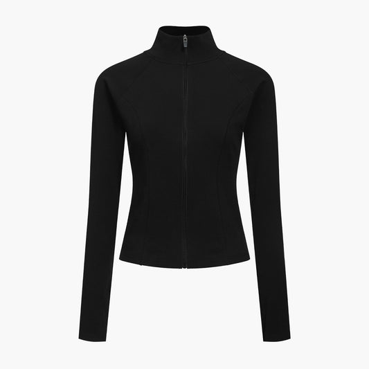 Cotton Body Fitted Zipper Jacket