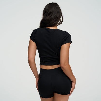 Cotton High-Waist Shorts