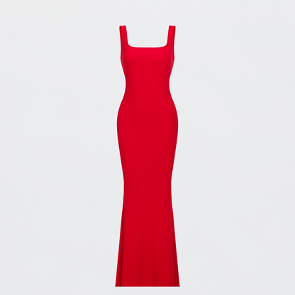 Ribbed tank top maxi dress