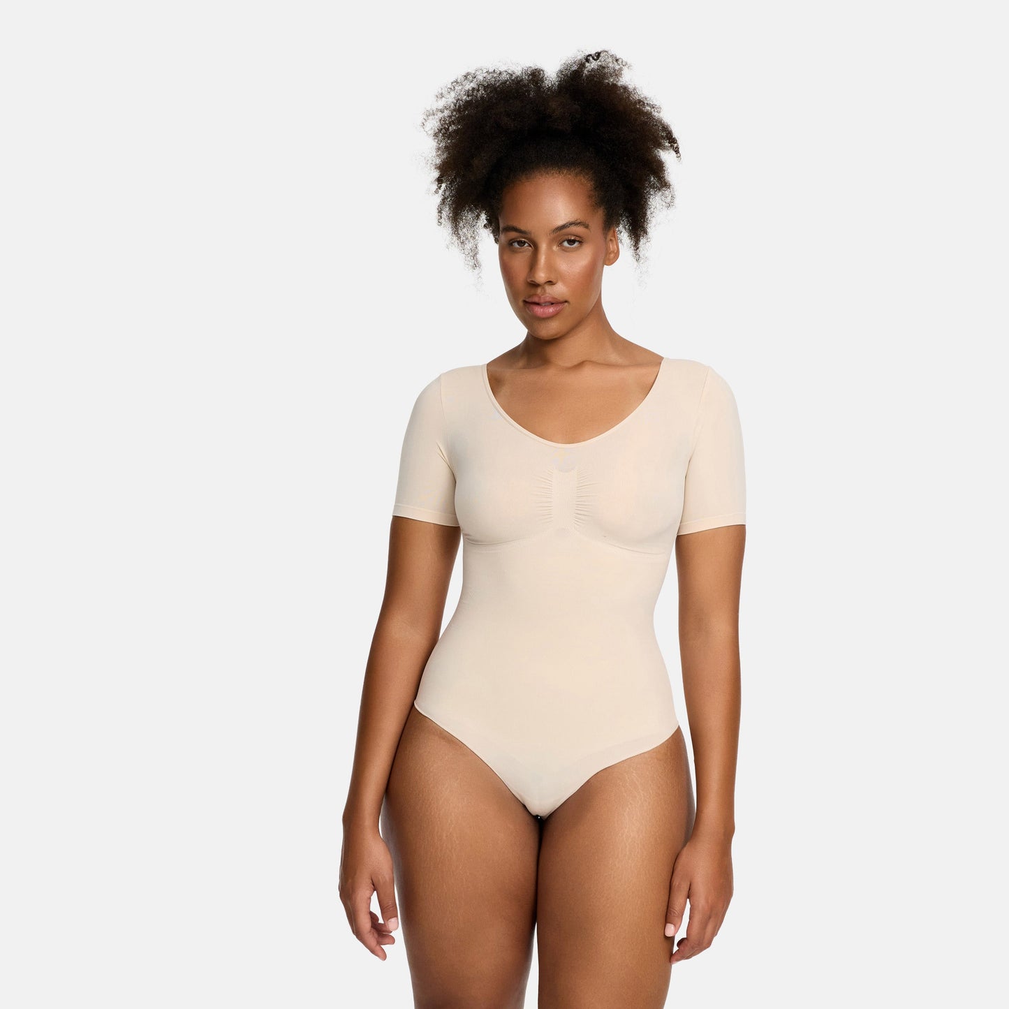 T-shirt bodysuit sculpting shapewear with thong (#2)