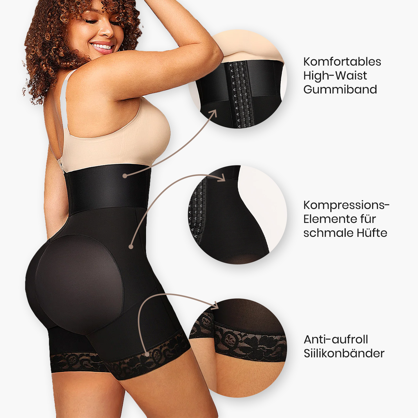 High-waisted shape shorts with butt lift and tummy support - (Secret Sale)