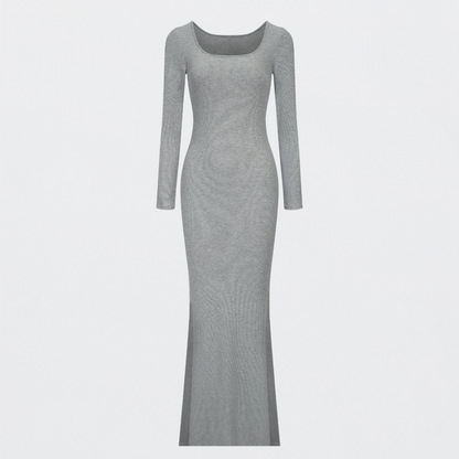 Ribbed long sleeve maxi dress - Secret Sale