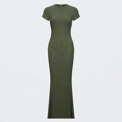 Ribbed T-shirt maxi dress - Secret Sale