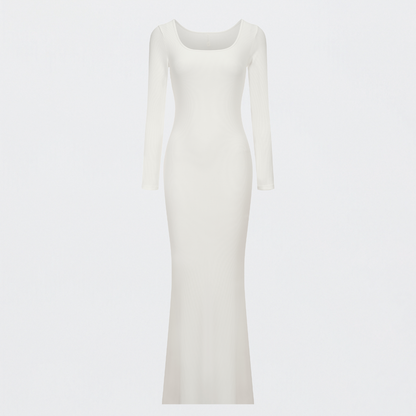 Ribbed long sleeve maxi dress